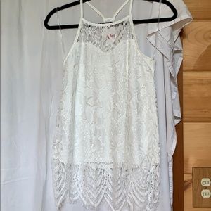 High necked lace tank